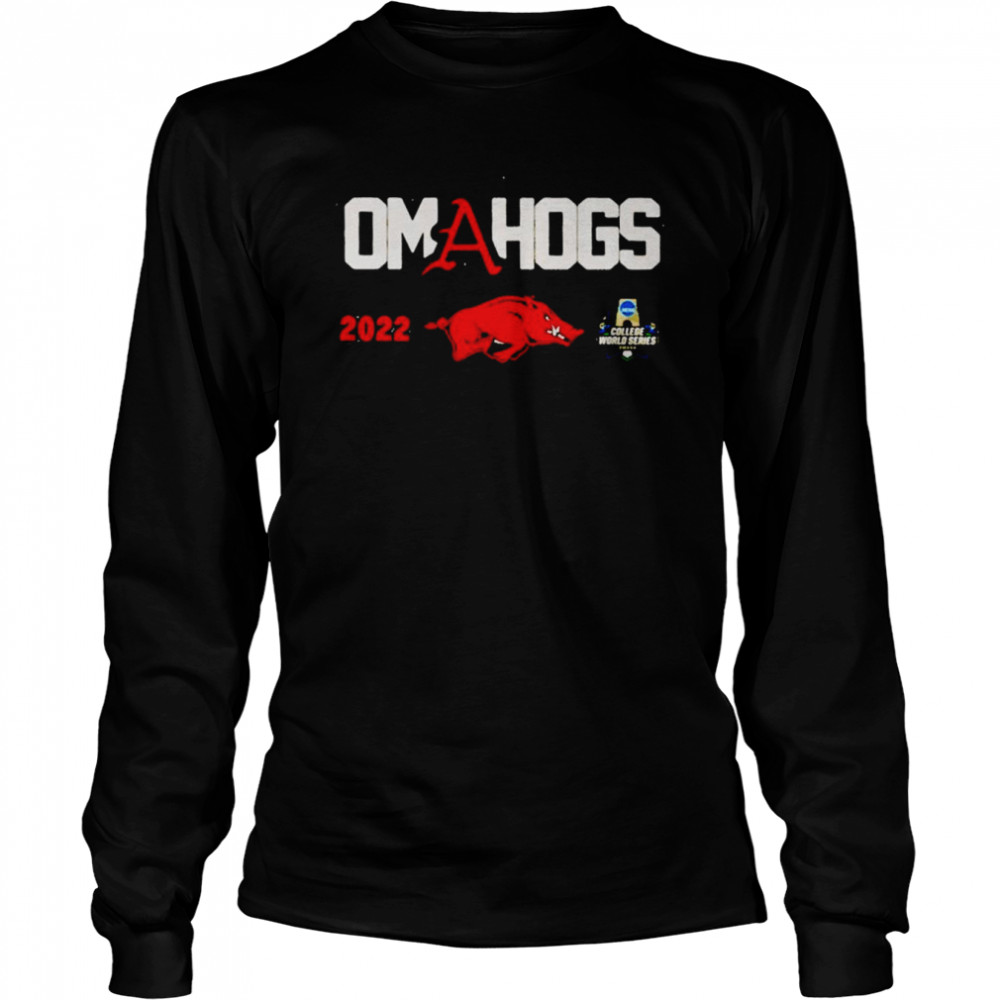 Omahogs CWS NCAA 2022 Arkansas Razorbacks Baseball shirt Long Sleeved T-shirt