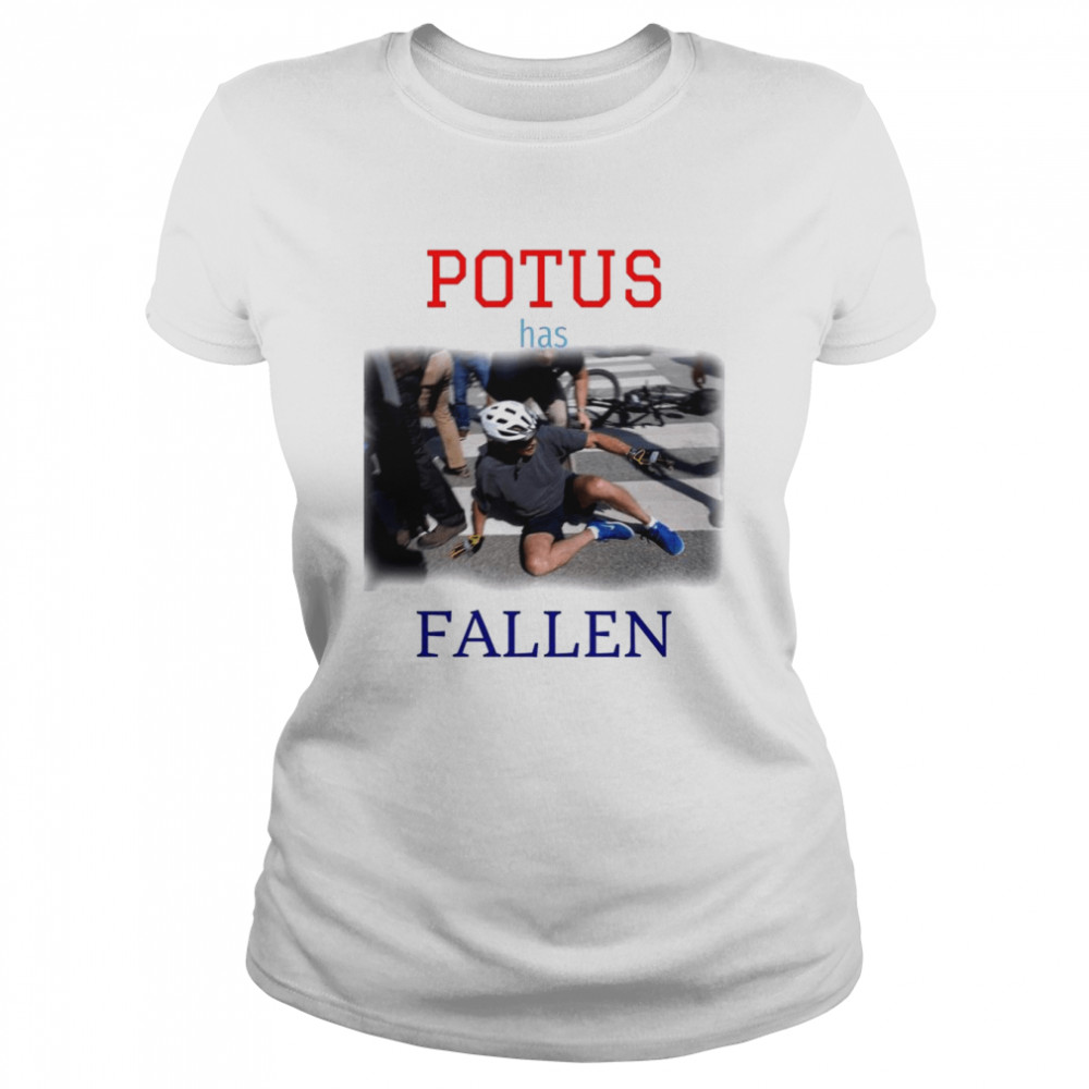 Potus Has Fallen Biden Falls Off His Bike  Classic Women's T-shirt