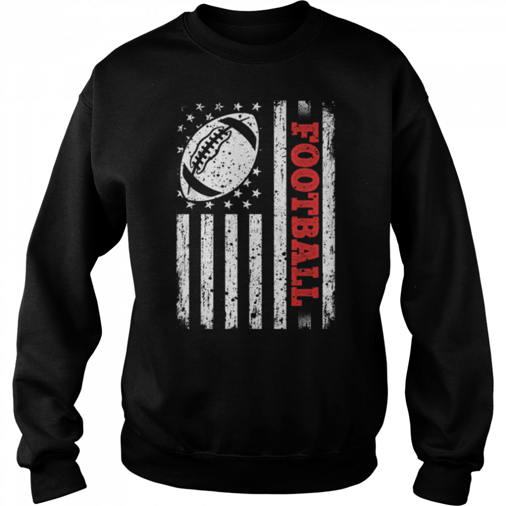 Retro Classic American Flag Football Patriotic 4th Of July T- B0B4NGTPD1 Unisex Sweatshirt