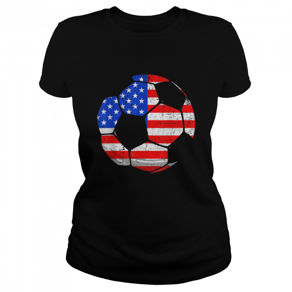 Retro Classic American Flag Soccer Patriotic 4th Of July T-Shirt B0B4N16WYD 1 Retro Classic American Flag Soccer Patriotic 4th Of July T- B0B4N16WYD Classic Women's T-shirt