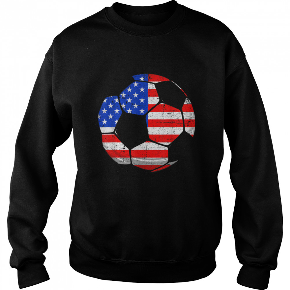 Retro Classic American Flag Soccer Patriotic 4th Of July T- B0B4N16WYD Unisex Sweatshirt