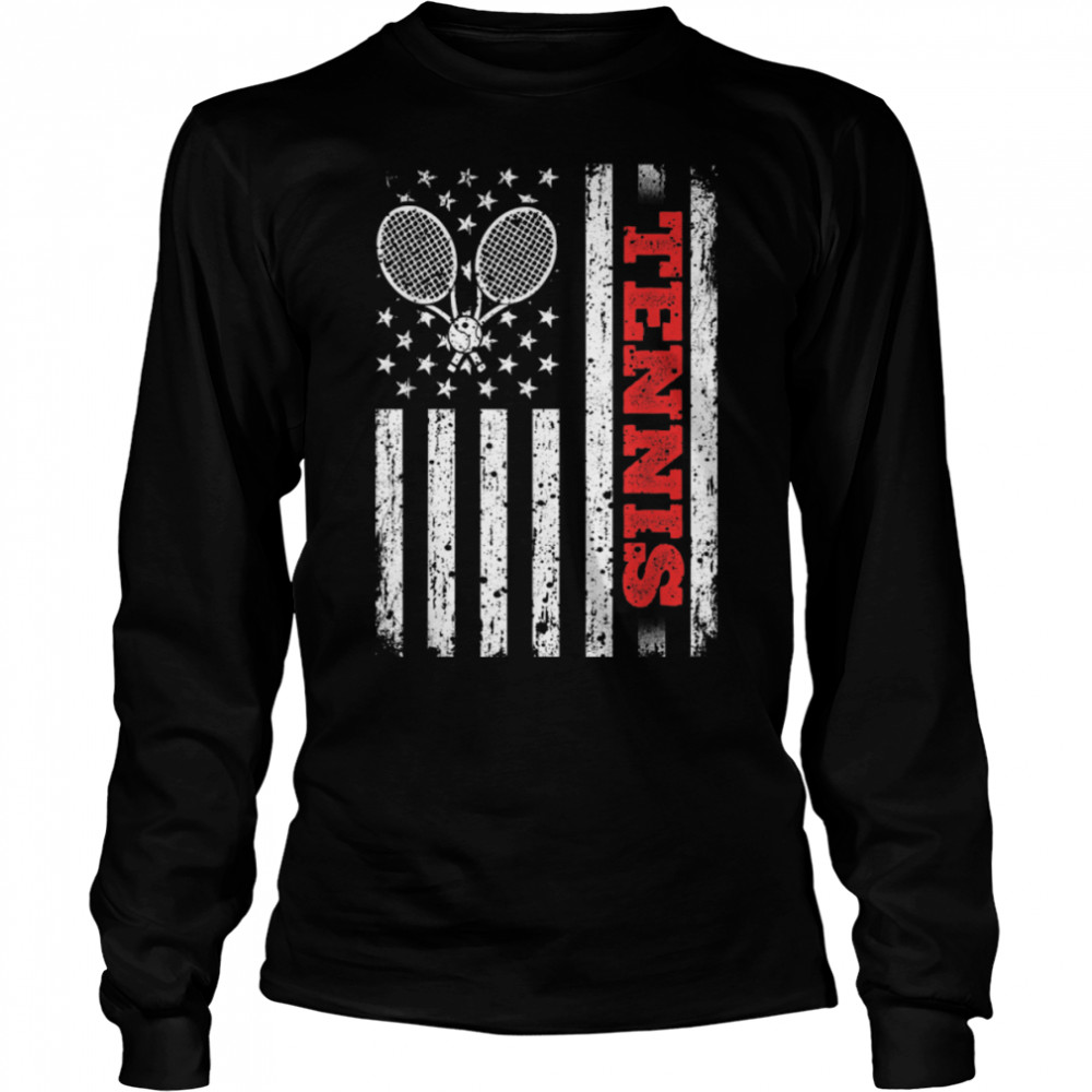 Retro Classic American Flag Tennis Patriotic 4th Of July T-Shirt B0B4N119LQ 4 Retro Classic American Flag Tennis Patriotic 4th Of July T- B0B4N119LQ Long Sleeved T-shirt