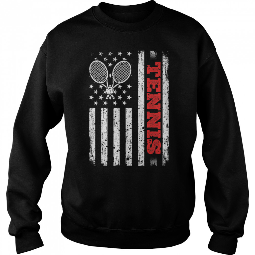 Retro Classic American Flag Tennis Patriotic 4th Of July T- B0B4N119LQ Unisex Sweatshirt