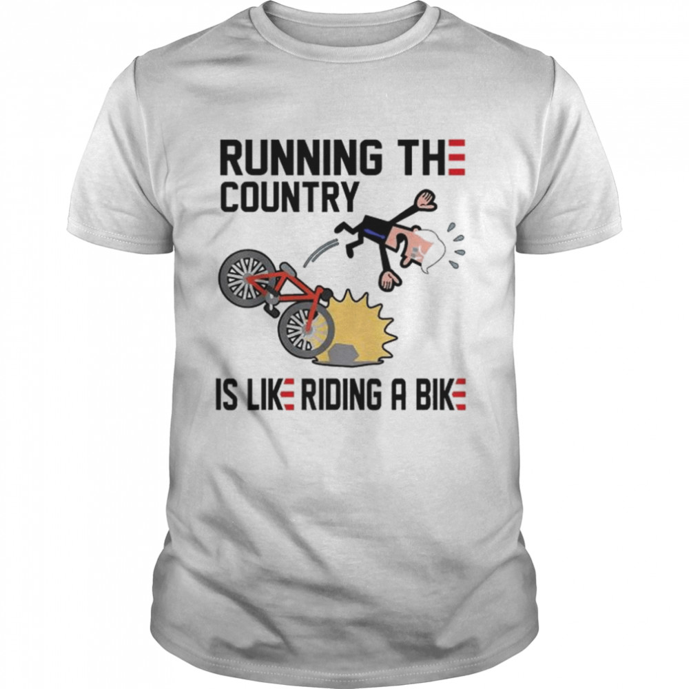 Running The Country Is Like Riding A Bike Joe Biden Falling  Classic Men's T-shirt