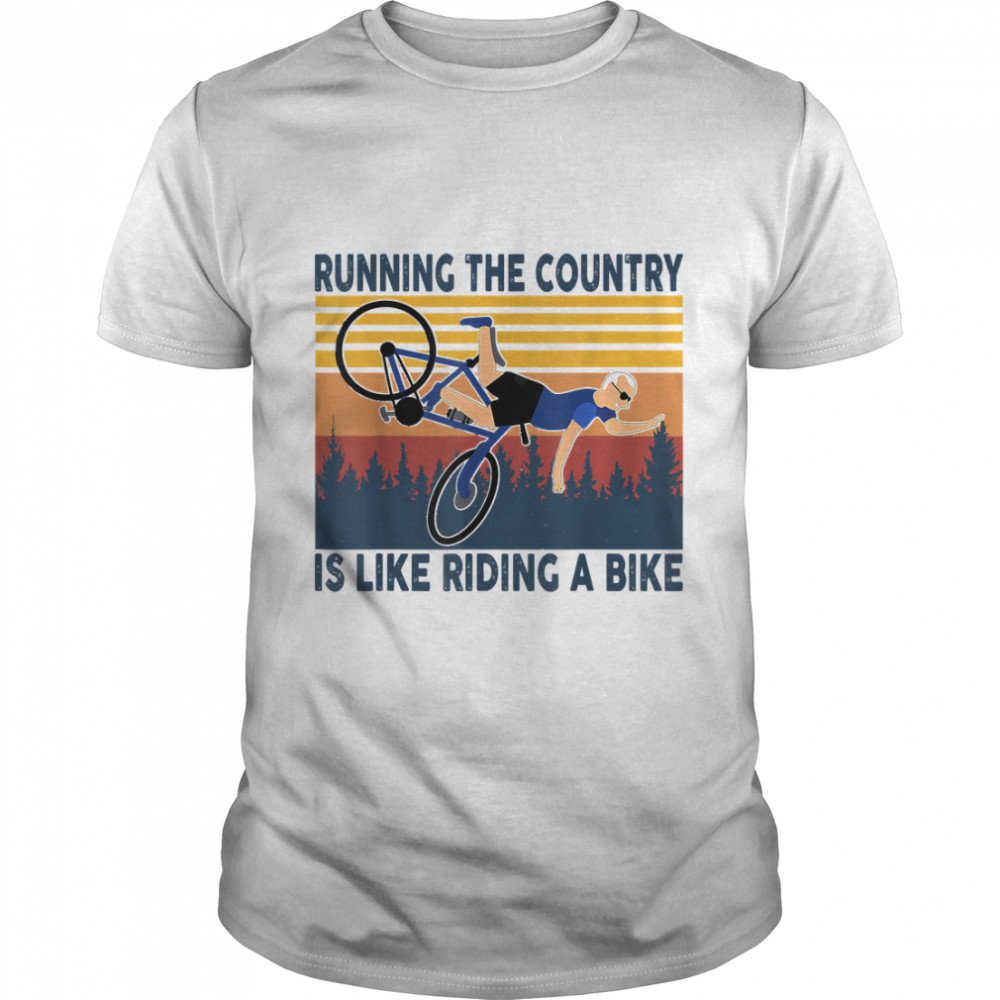 Running The Country is Like Riding A Bike Joe Biden Vintage Essential Tee