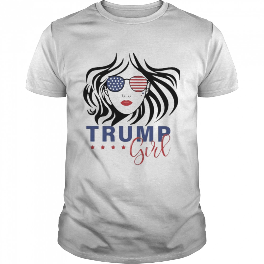 Trump Girl Glasses American Flag Shirt