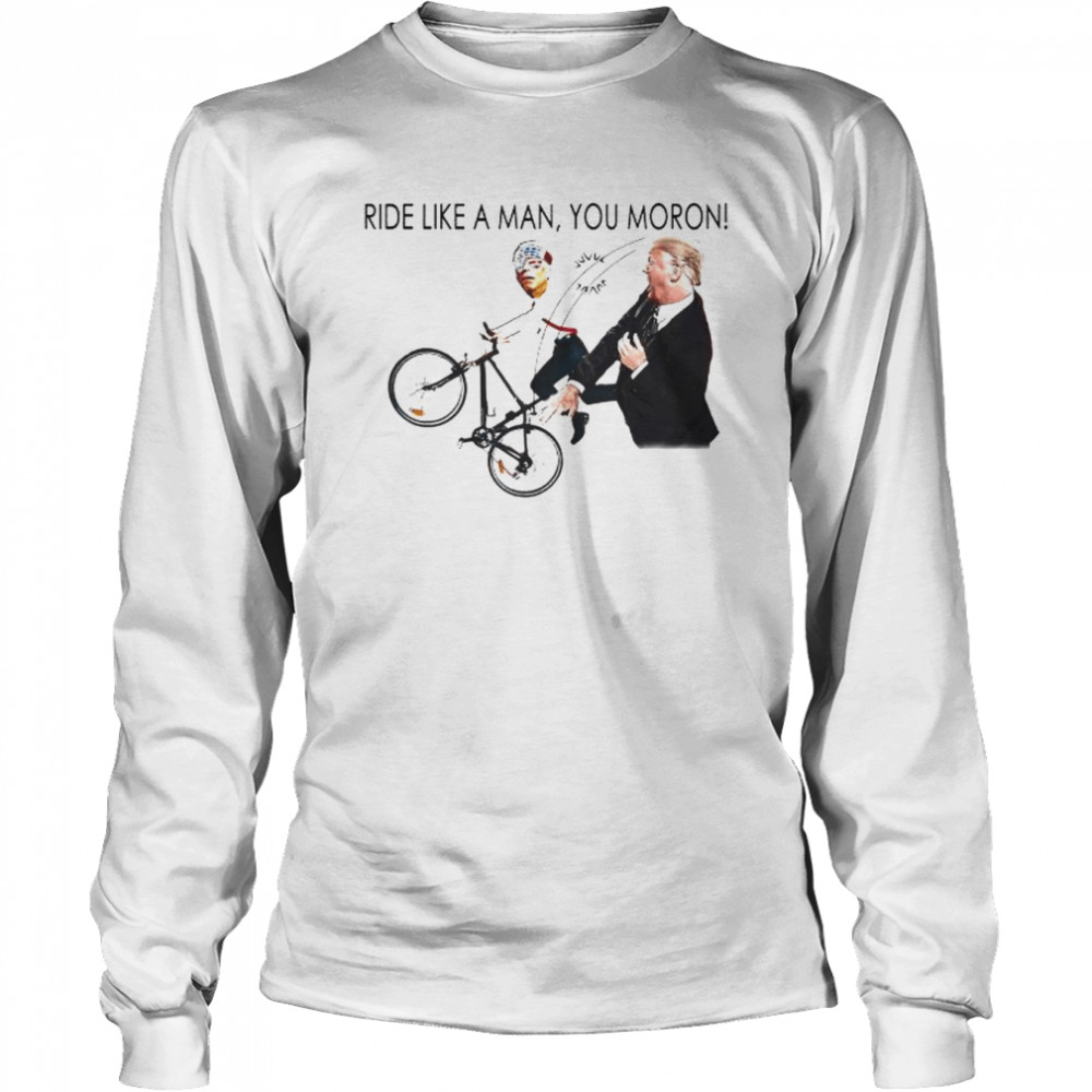 Trump Mocks Biden Riding Bicycle 2022 Meme Tee  Long Sleeved T-shirt