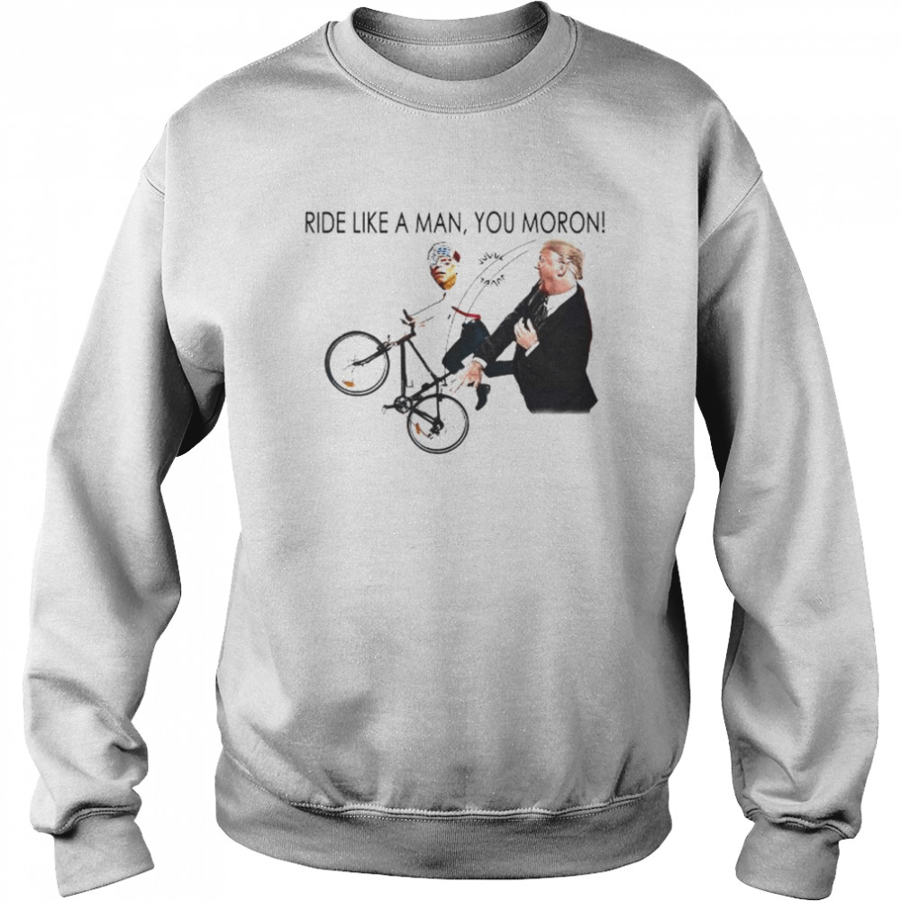 Trump Mocks Biden Riding Bicycle 2022 Meme Tee  Unisex Sweatshirt