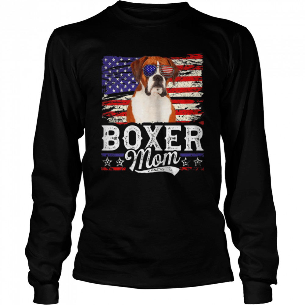 Womens Boxer Mom USA Flag Patriotic Mother's Day T-Shirt B0B4MQB3FW 2 Womens Boxer Mom USA Flag Patriotic Mother's Day T- B0B4MQB3FW Long Sleeved T-shirt