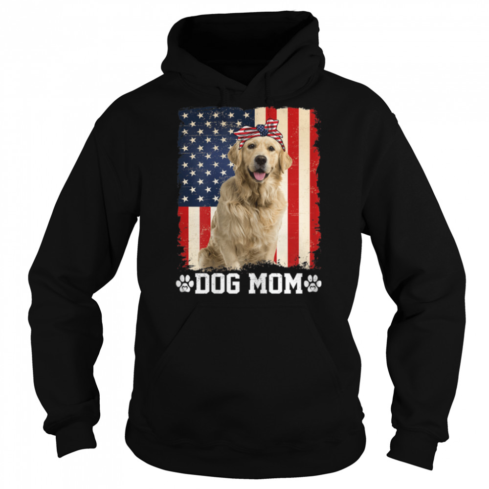 Womens Cool Golden Retriever Dog Mom American Flag Mother's Day T- B0B4MWW4MY Unisex Hoodie