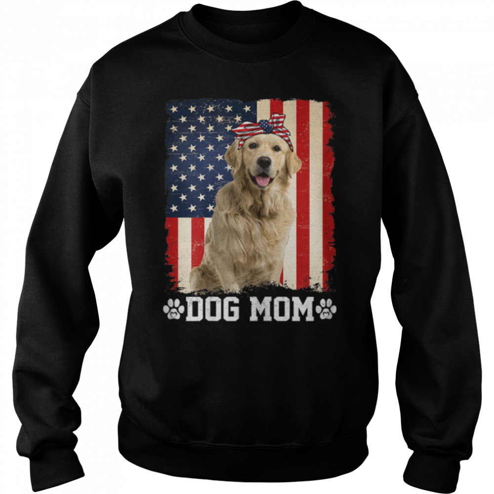Womens Cool Golden Retriever Dog Mom American Flag Mother's Day T- B0B4MWW4MY Unisex Sweatshirt