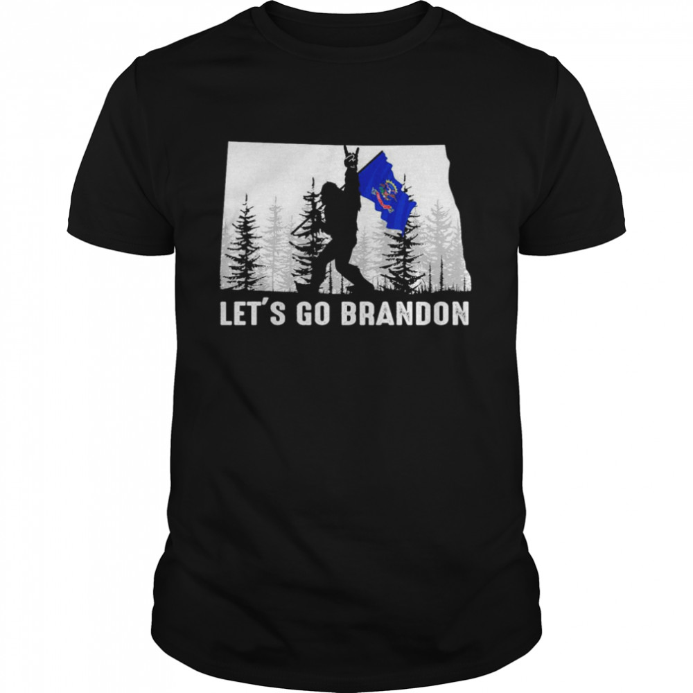 North Dakota America Bigfoot Let’s Go Brandon  Classic Men's T-shirt