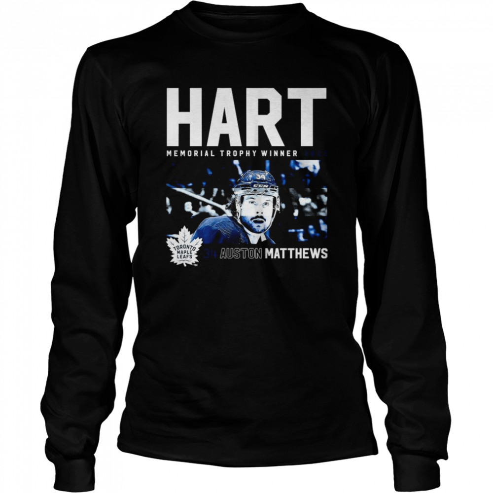 Auston Matthews Toronto Maple Leafs Hart Memorial Trophy Winner 2022  Long Sleeved T-shirt