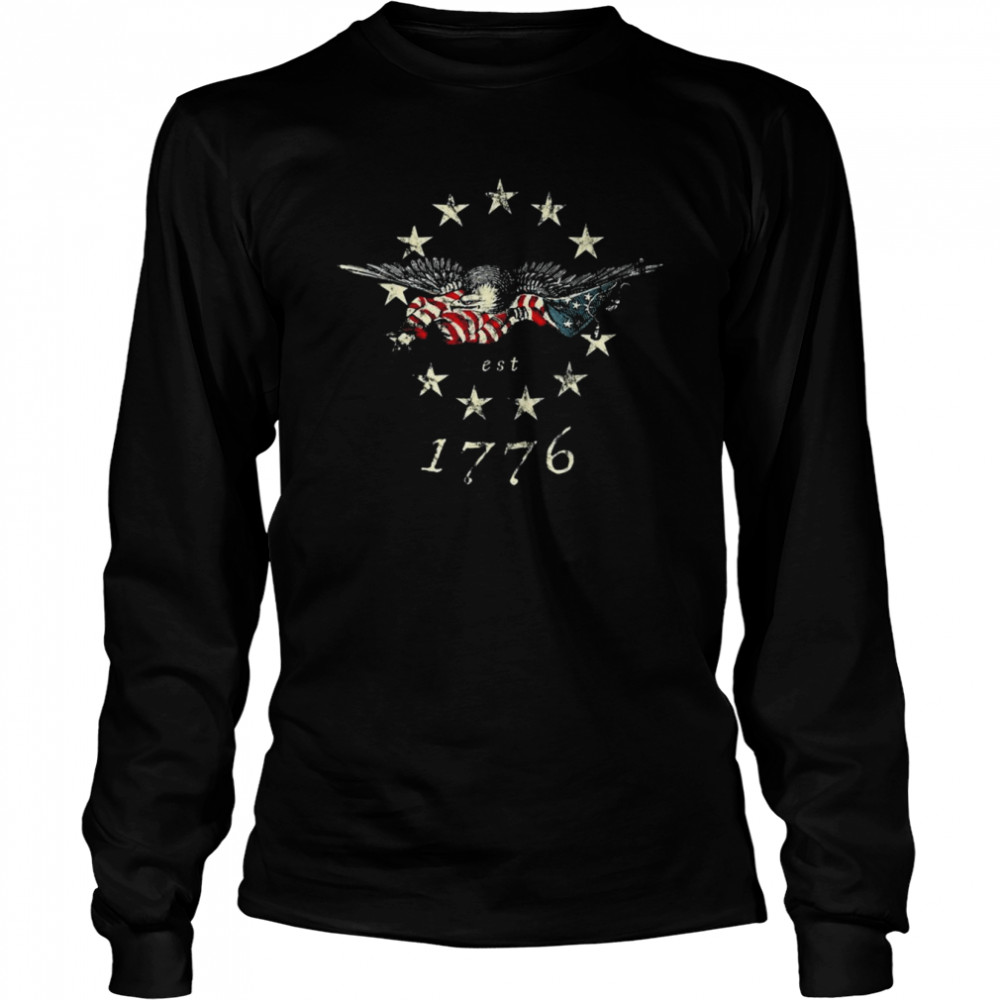 Bald Eagle Flag Vintage 1776  Long Sleeved T-shirt
