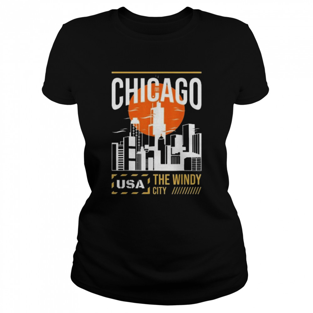 Chicago Vacation Holiday USA Flag Classic Women's T-shirt
