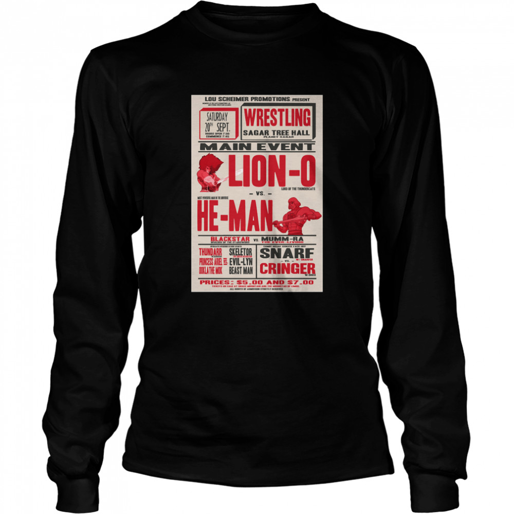 Classic Vintage Lion Fight Poster Mens Funny Classic T- Long Sleeved T-shirt