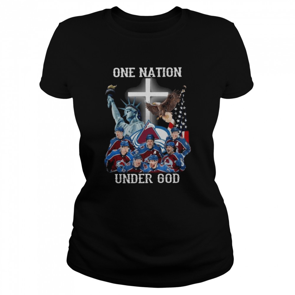 Colorado Avalanche one nation under god American flag shirt Classic Women's T-shirt