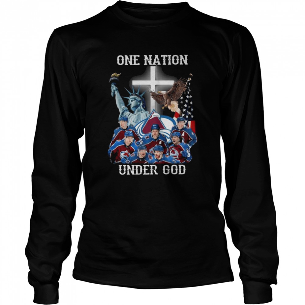 Colorado Avalanche one nation under god American flag shirt Long Sleeved T-shirt