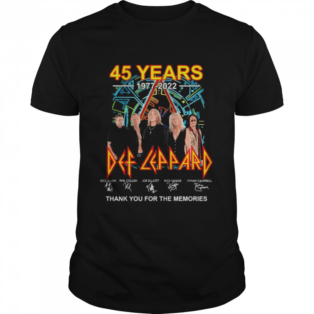 Def Leppard 45 years 1977-2022 signatures thank you for the memories shirt Classic Men's T-shirt