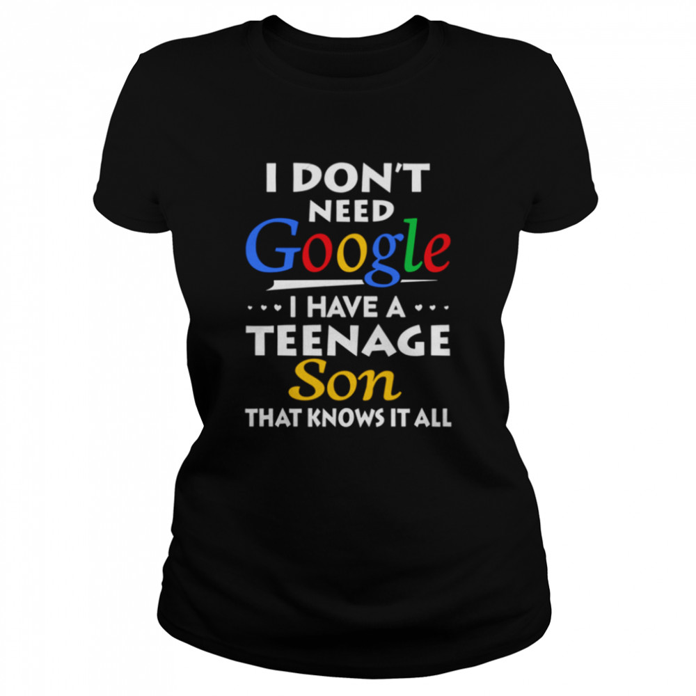 Don't Need Google Have Teenage Son shirt Classic Women's T-shirt