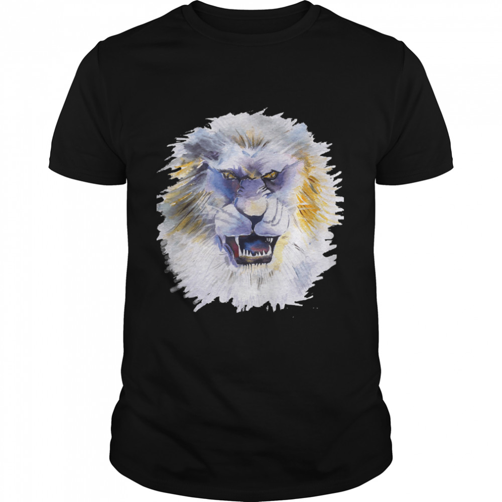 Hand Painted Watercolor Lion Face Classic T-Shirt