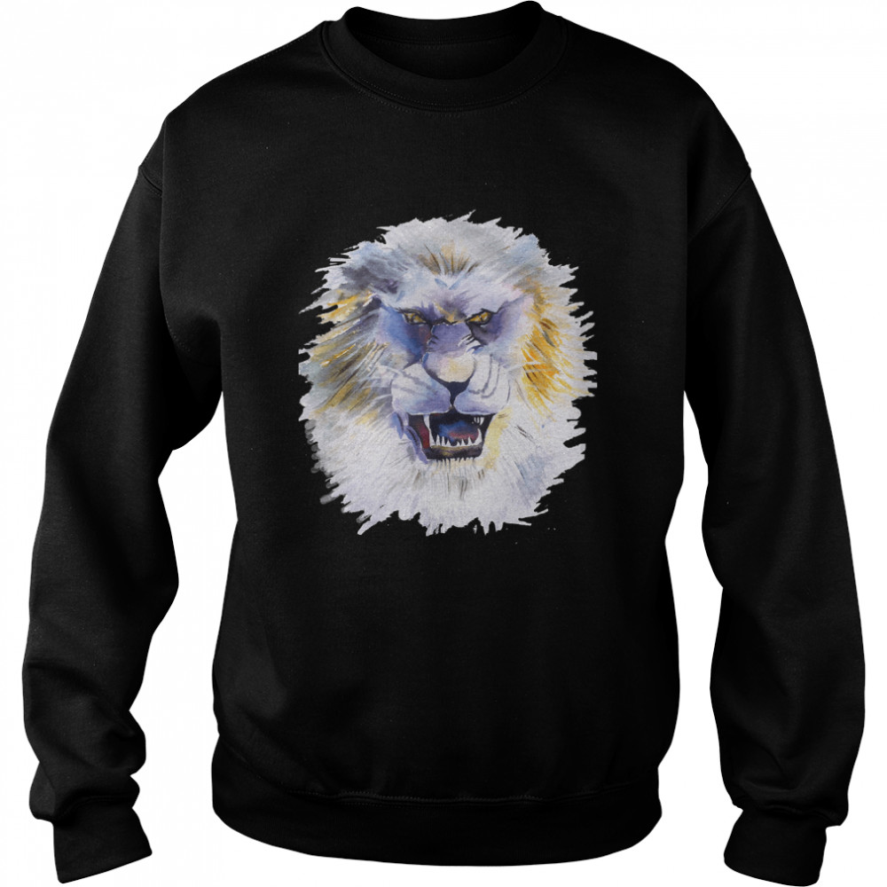 Hand painted watercolor lion face Classic T- Unisex Sweatshirt