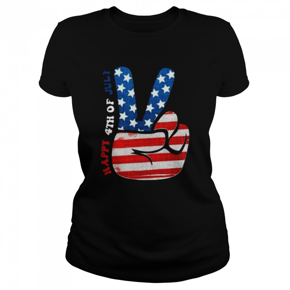 Happy 4th Of July America Rockin’ Sign Celebrating Freedom  Classic Women's T-shirt