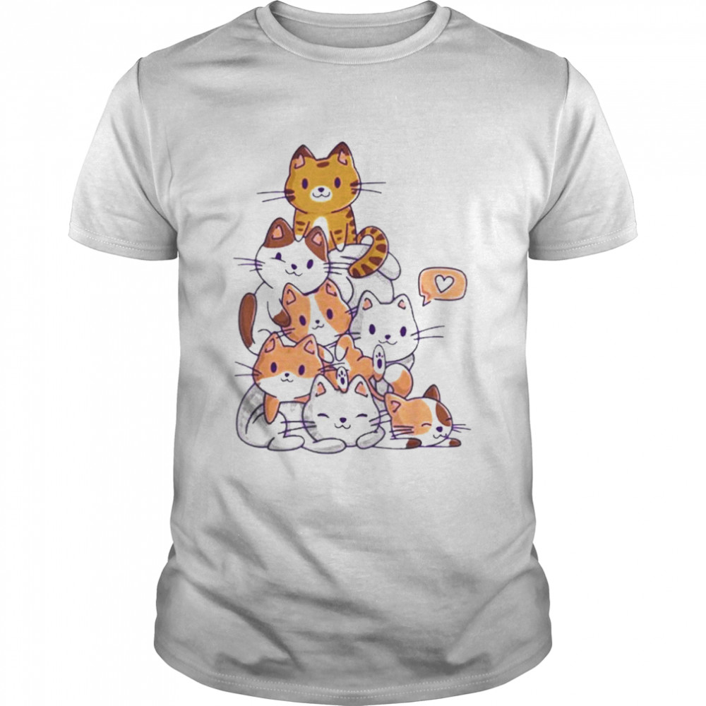 Kawaii Cat Kitty Meowtain Cats Pile Chibi  Classic Men's T-shirt