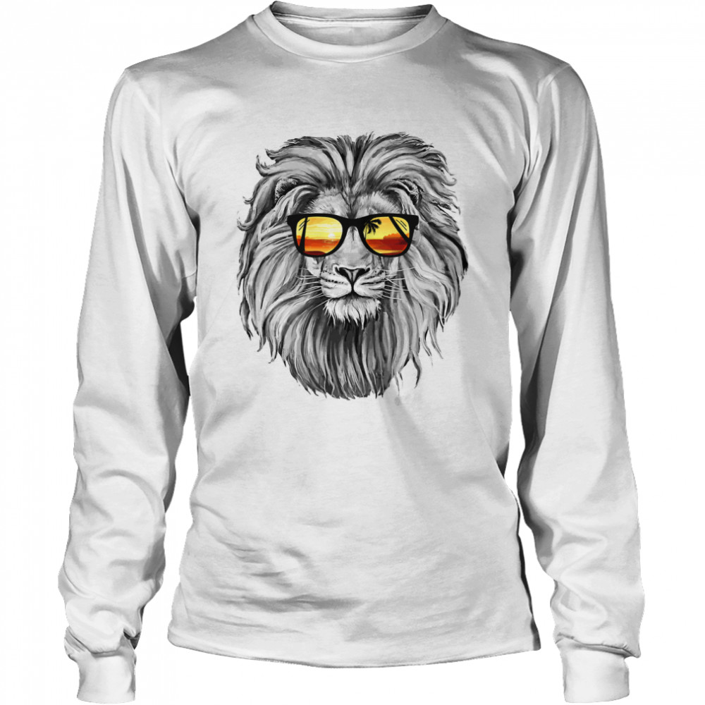 Mens My Favorite Summer Lion Animal Classic T- Long Sleeved T-shirt