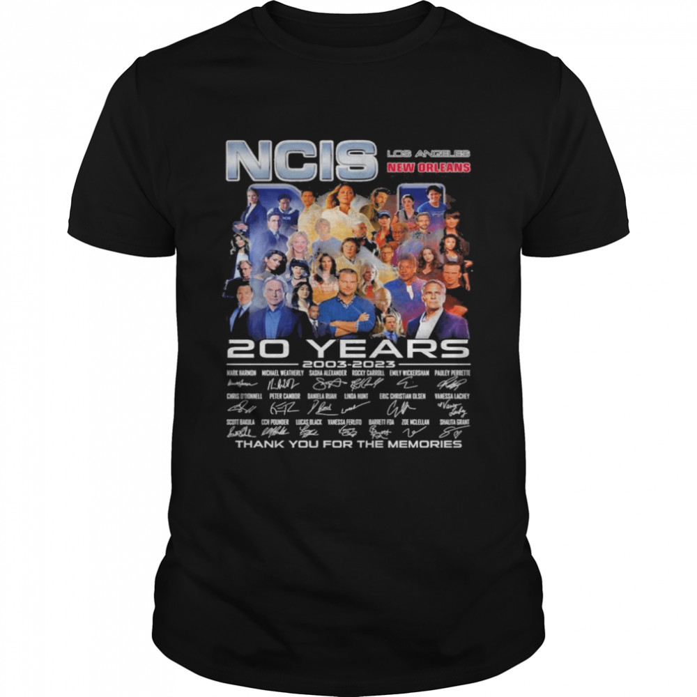 NCIS Los Angeles New Orleans 20 Years 2003-2023 Signature Thank You For The Memories  Classic Men's T-shirt