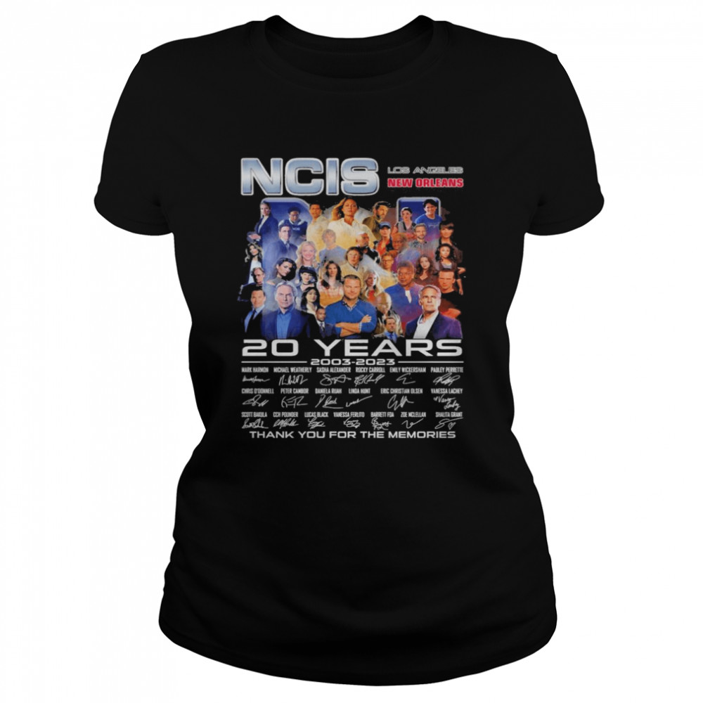 NCIS Los Angeles New Orleans 20 Years 2003-2023 Signature Thank You For The Memories  Classic Women's T-shirt