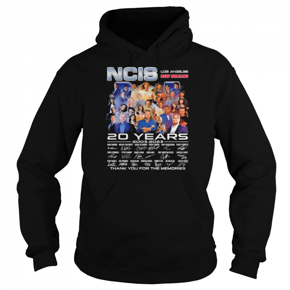 NCIS Los Angeles New Orleans 20 Years 2003-2023 Signature Thank You For The Memories  Unisex Hoodie