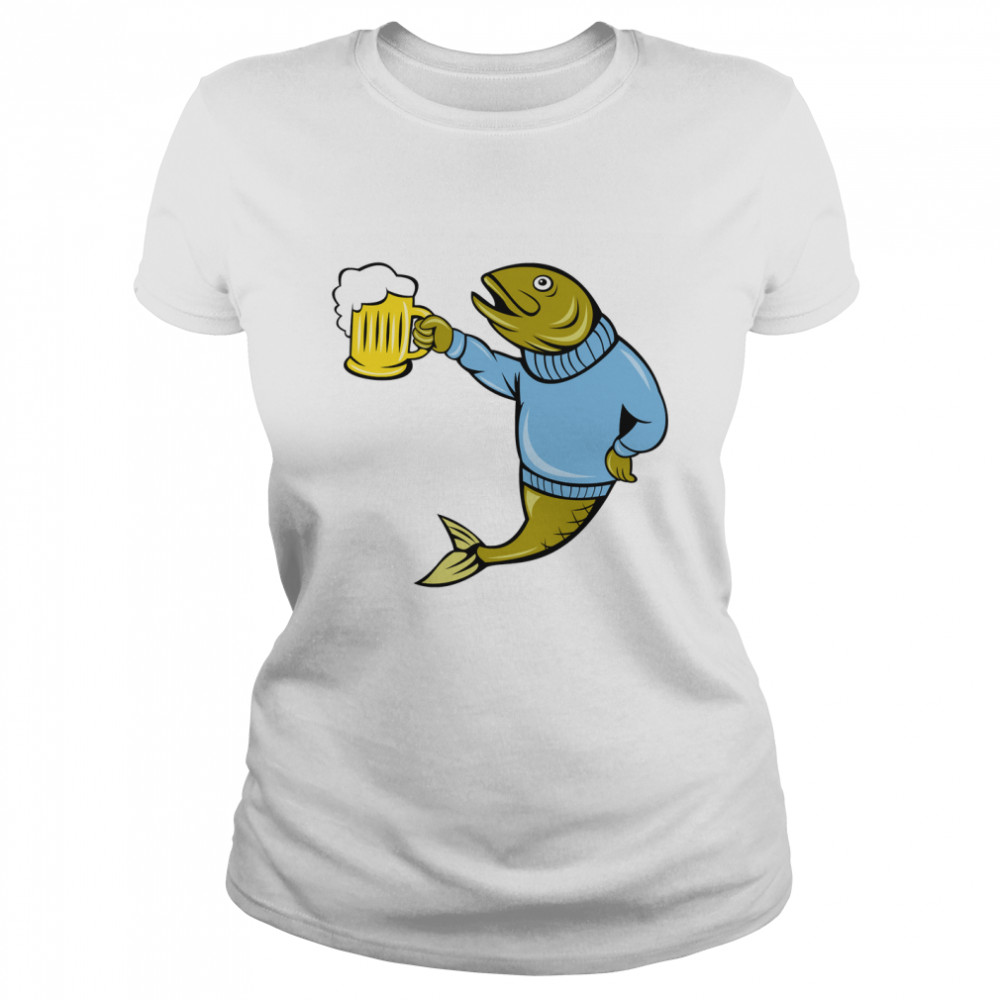 Retro Fishing and Beer T  Classic T- Classic Women's T-shirt