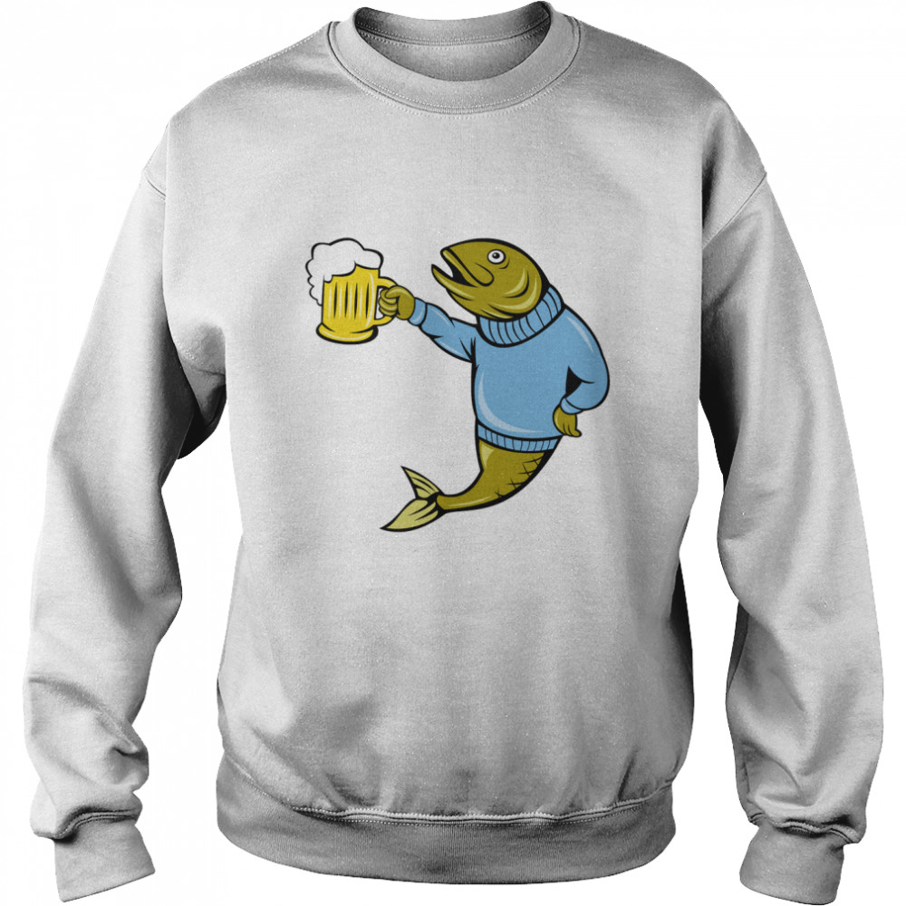 Retro Fishing and Beer T  Classic T- Unisex Sweatshirt