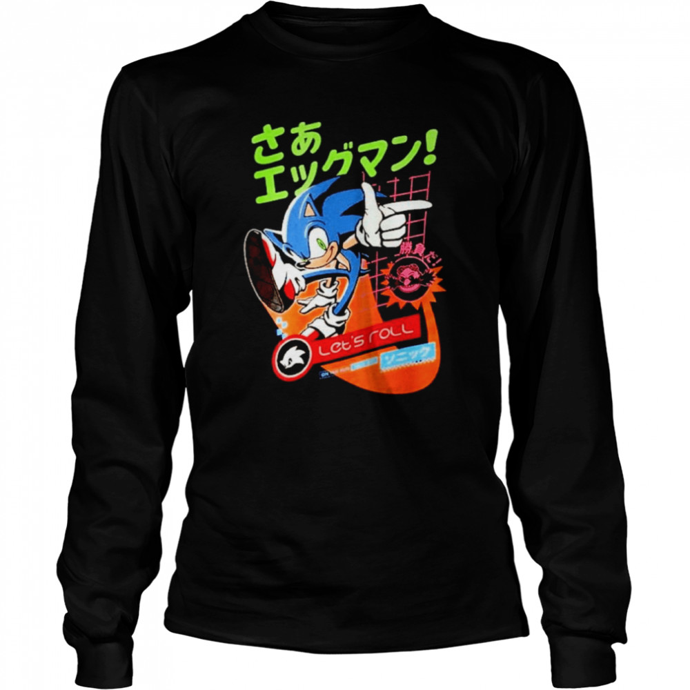 Sonic The Hedgehog With Kanji  Long Sleeved T-shirt