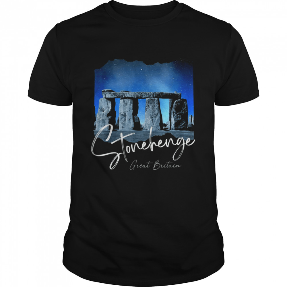 Stonehenge England Souvenir Stonehenge At Night  Classic Men's T-shirt