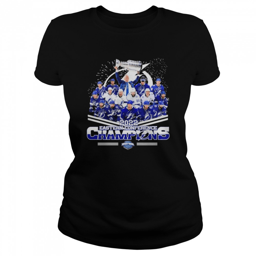 Tampa Bay Lightning 2022 NHL Eastern Conference Champions signatures shirt Classic Women's T-shirt
