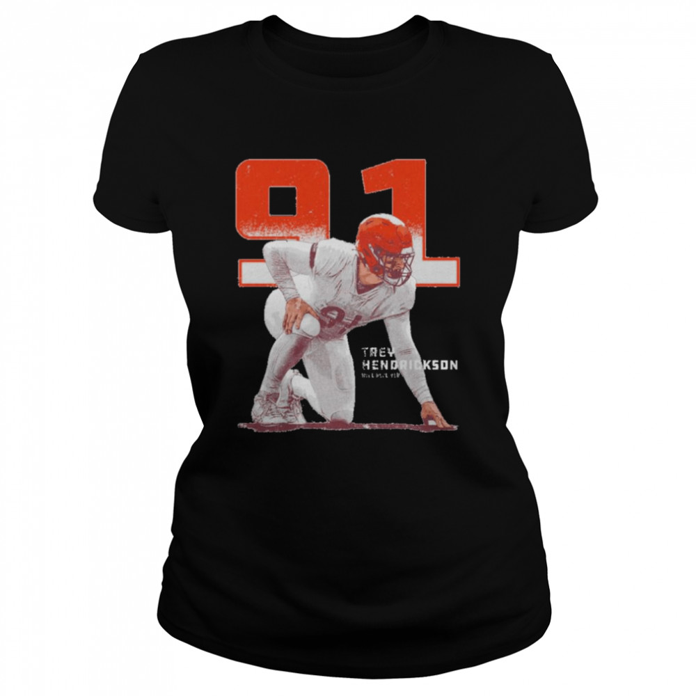 Trey Hendrickson Cincinnati Outline Football  Classic Women's T-shirt