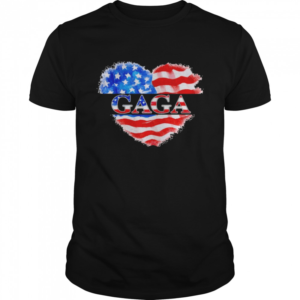 4Th Of July Gaga Heart Independence Shirt