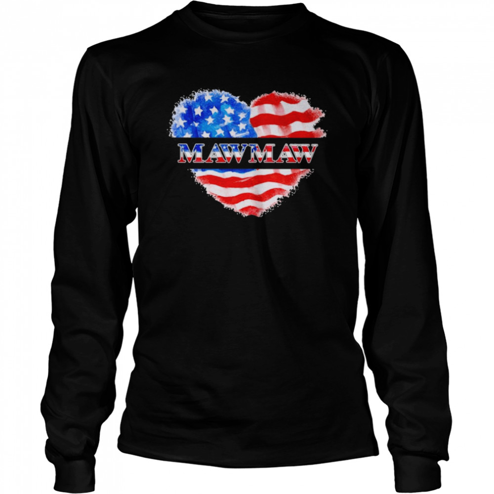 4th Of July Mawmaw Heart Independence  Long Sleeved T-shirt
