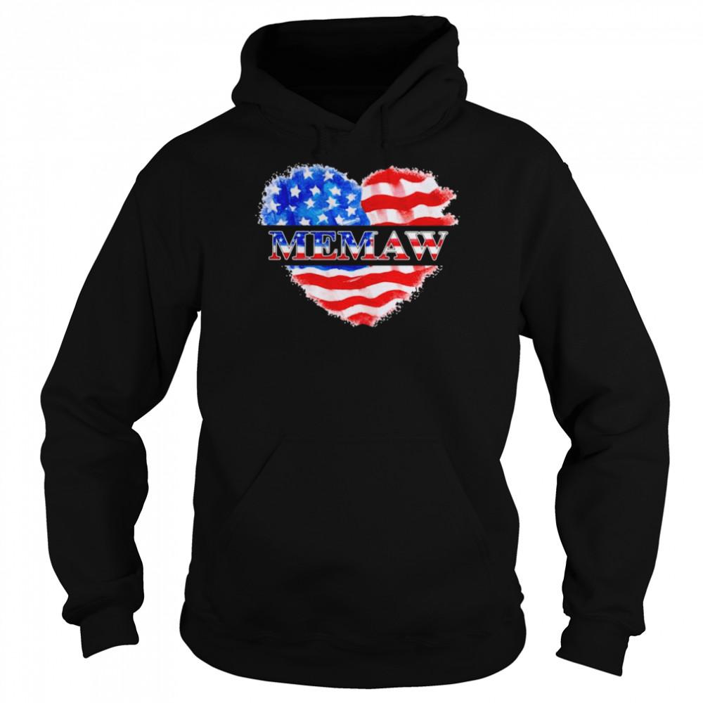 4th Of July Memaw Heart Independence  Unisex Hoodie
