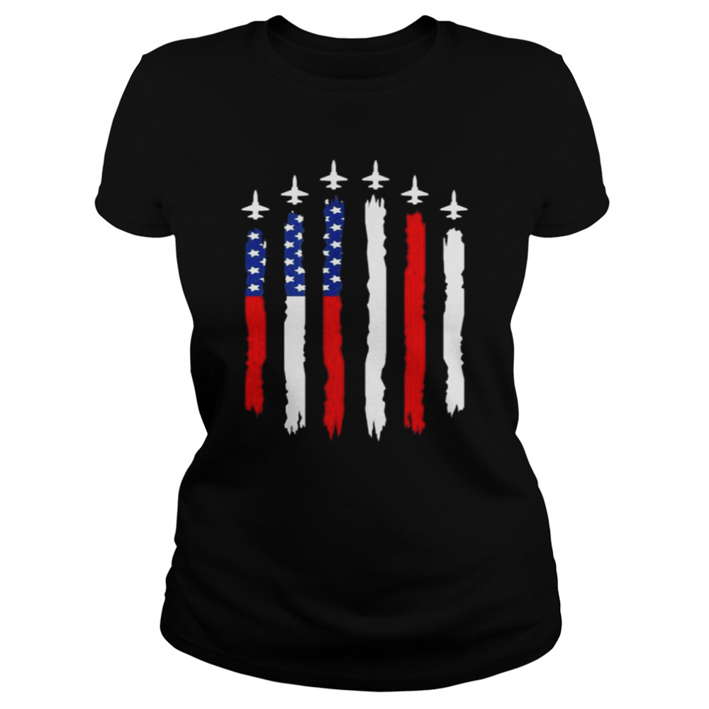 4th of july red white blue American flag shirt Classic Women's T-shirt