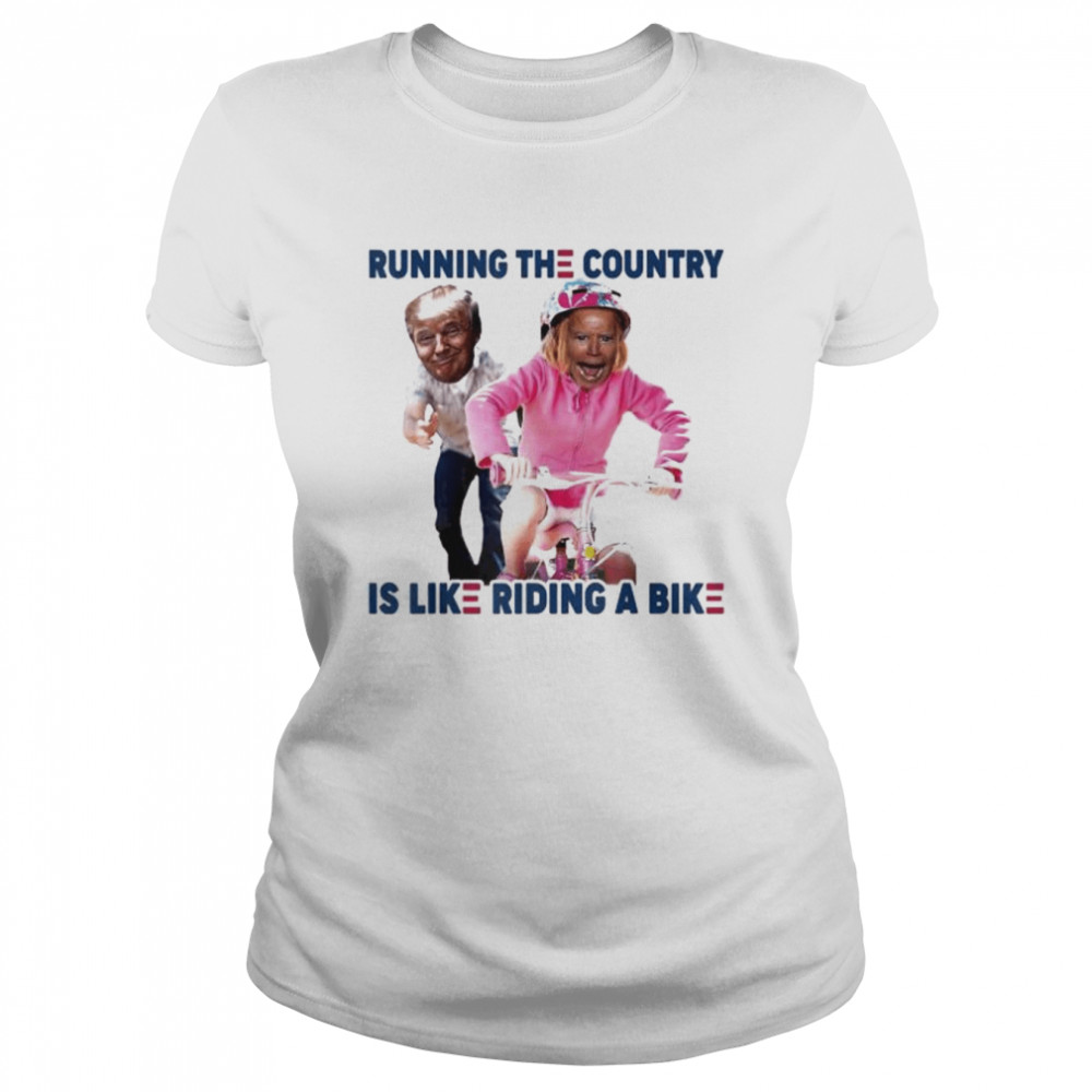 Biden falls off bike Trump joe biden falling of bike shirt Classic Women's T-shirt