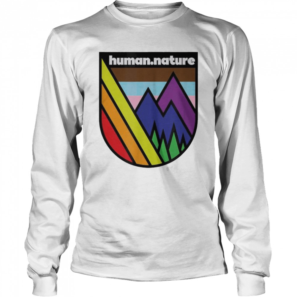 Lgbtq queer gay mountains pride trees hiking shirt Long Sleeved T-shirt