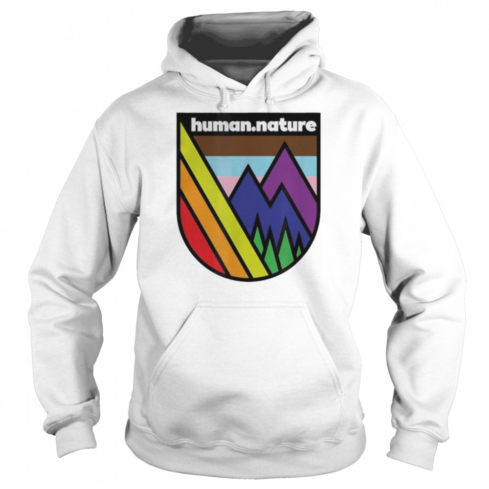 Lgbtq queer gay mountains pride trees hiking shirt Unisex Hoodie