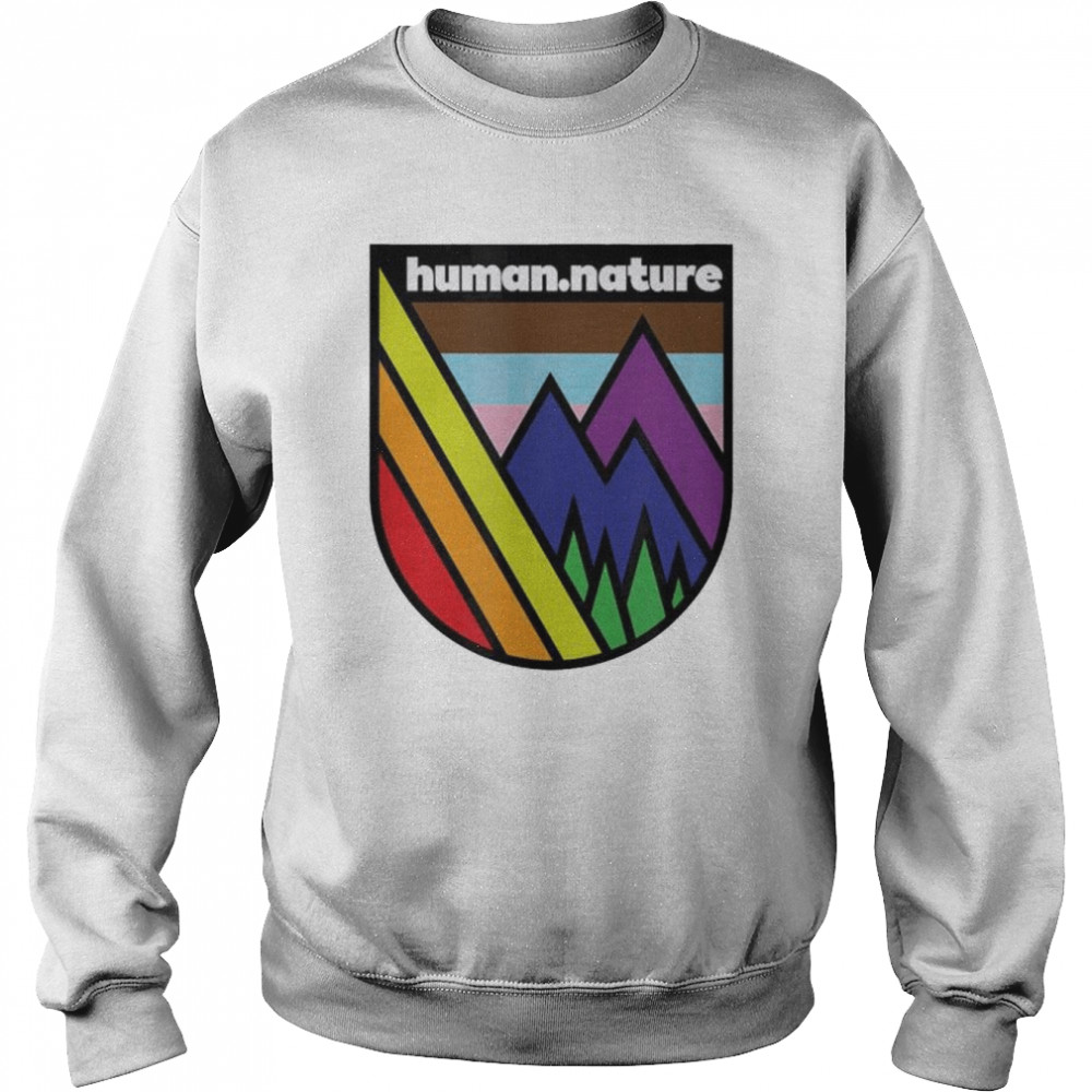 Lgbtq queer gay mountains pride trees hiking shirt Unisex Sweatshirt