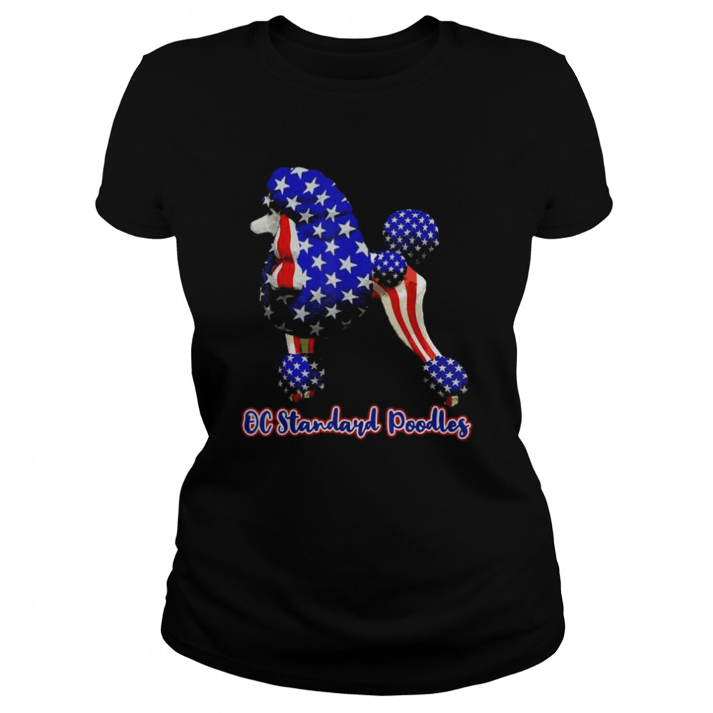 Patriotic flag poodle for American poodle lovers shirt Classic Women's T-shirt