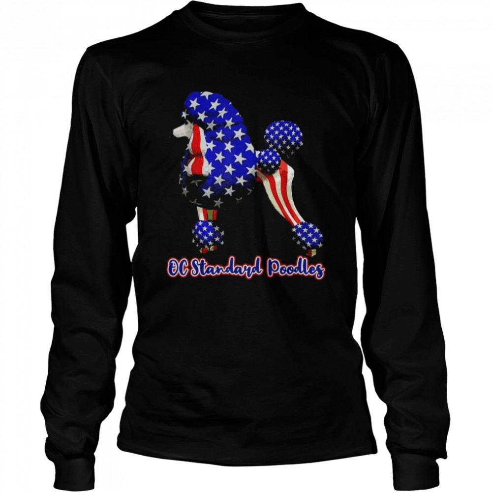 Patriotic flag poodle for American poodle lovers shirt Long Sleeved T-shirt