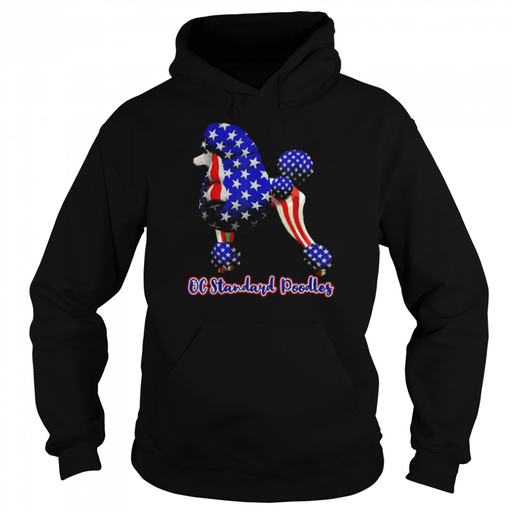 Patriotic flag poodle for American poodle lovers shirt Unisex Hoodie