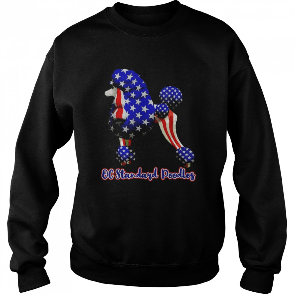 Patriotic flag poodle for American poodle lovers shirt Unisex Sweatshirt